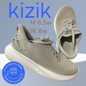 Kizik Athens Grey sneakers Hands Free Heel Shoe Unisex Women 8 wide/Men 6.5 wide